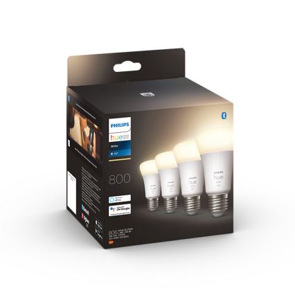 KOMPLEKTS 4x LED Aptumšojama spuldze Philips Hue WHITE A60 E27/9W/230V 2700K