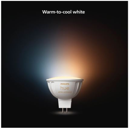 Komplekts 4x LED spuldzes ar regulējamu spilgtumu Philips Hue WHITE AMBIANCE GU5,3/MR16/5,1W/12V 2200-6500K