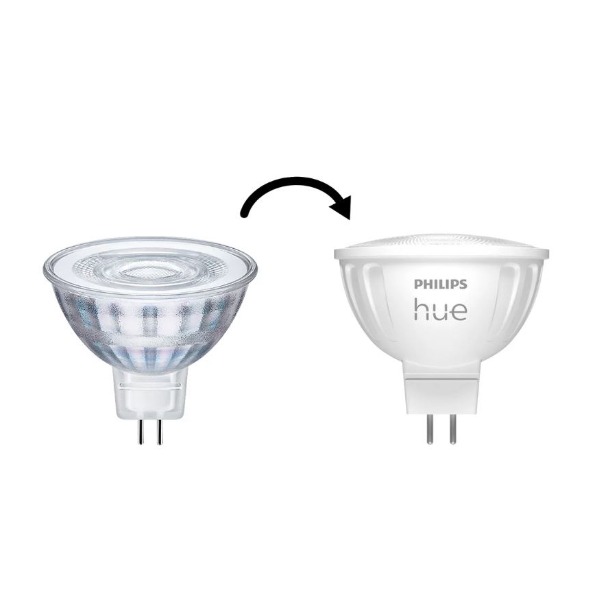 Komplekts 4x LED spuldzes ar regulējamu spilgtumu Philips Hue WHITE AMBIANCE GU5,3/MR16/5,1W/12V 2200-6500K