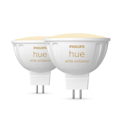 Komplekts 4x LED spuldzes ar regulējamu spilgtumu Philips Hue WHITE AMBIANCE GU5,3/MR16/5,1W/12V 2200-6500K