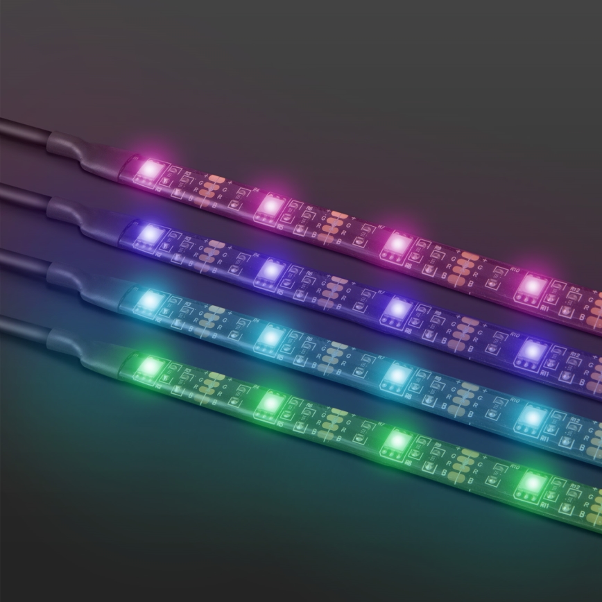 KOMPLEKTS 4x LED RGB Aptumšojama josla 2x45cm 2x80cm LED/3,24/5,76W/5V + tālvadības pults