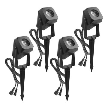 KOMPLEKTS 4x LED RGBIC Aptumšojama āra lampa LED/7W/230V 3000-6500K IP65 Wi-Fi Tuya