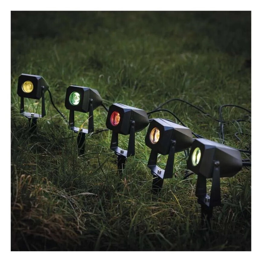 KOMPLEKTS 4x LED RGBIC Aptumšojama āra lampa LED/7W/230V 3000-6500K IP65 Wi-Fi Tuya