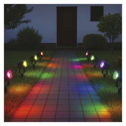 KOMPLEKTS 4x LED RGBIC Aptumšojama āra lampa LED/7W/230V 3000-6500K IP65 Wi-Fi Tuya