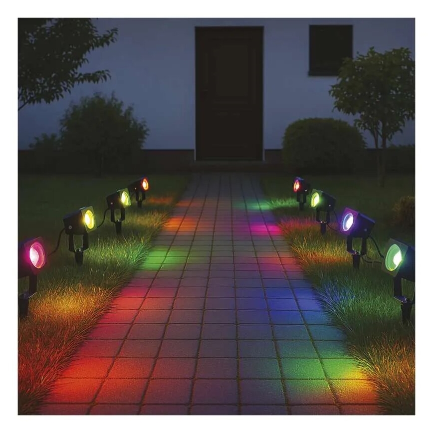 KOMPLEKTS 4x LED RGBIC Aptumšojama āra lampa LED/7W/230V 3000-6500K IP65 Wi-Fi Tuya