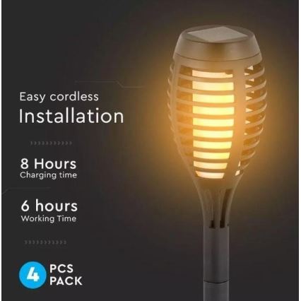KOMPLEKTS 4x LED Saules enerģijas lampa 4xLED/3,6V 1xAAA IP44 100 mAh