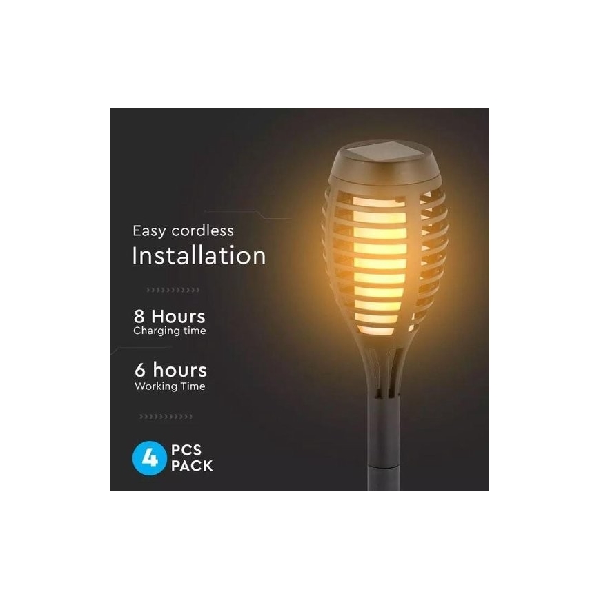 KOMPLEKTS 4x LED Saules enerģijas lampa 4xLED/3,6V 1xAAA IP44 100 mAh