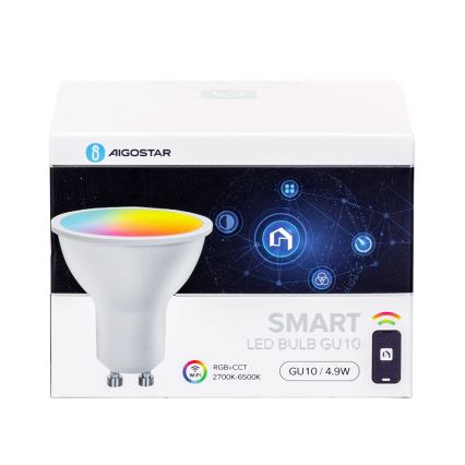 Komplekts 4x LED RGBW Smart aptumšojamās spuldzes GU10/4,9W/230V 2700-6500K - Aigostar