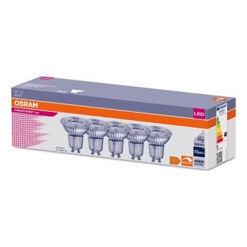 KOMPLEKTS 5x LED Aptumšojama spuldze PAR16 GU10/4,5W/230V 4000K 36° - Osram