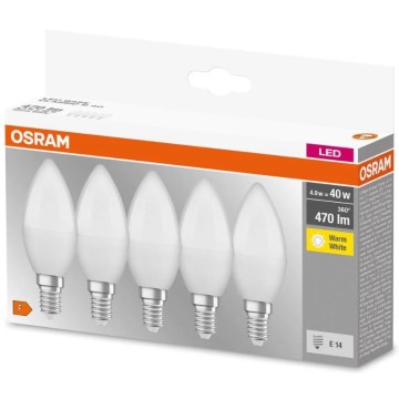 KOMPLEKTS 5x LED spuldze BASE B40 E14/4,9W/230V 2700K - Osram