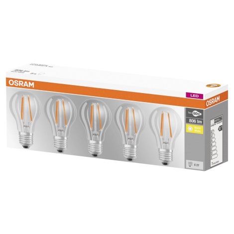 KOMPLEKTS 5x LED Spuldze VINTAGE A60 E27/6,5W/230V 2700K - Osram