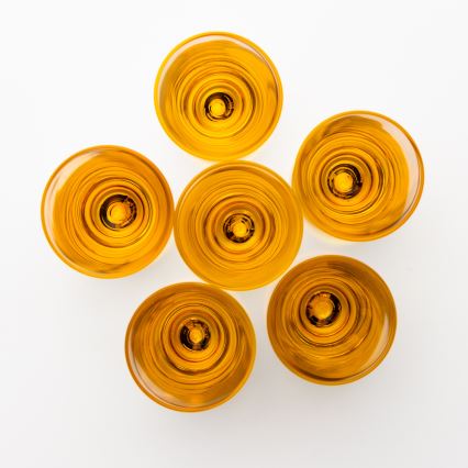 Komplekts  6x glāzīte 25 mm caurspīdīga dzeltena