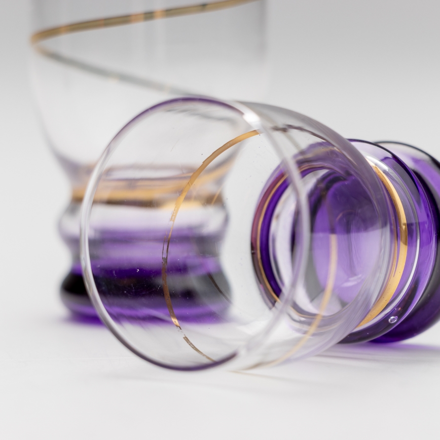 Komplekts  6x glāzīte caurspīdīga violeta