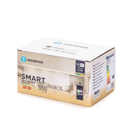 Komplekts 6x LED RGBW aptumšojamas spuldzes GU10/6,5W/230V 2700-6500K Wi-Fi - Aigostar