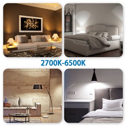 Komplekts 6x aptumšojamas LED RGBW spuldzes MESH GU10/6,5W/230V 2700-6500K Wi-Fi + tālvadības pults - Aigostar