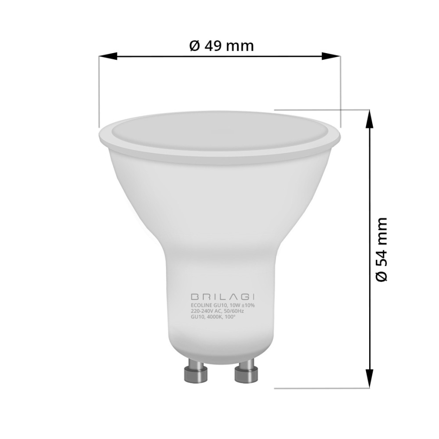 KOMPLEKTS 6x LED Spuldze ECOLINE GU10/6W/230V 4000K - Brilagi