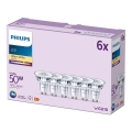KOMPLEKTS 6x LED Spuldze Philips GU10/4,6W/230V 2700K