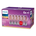 KOMPLEKTS 6x LED Spuldze VINTAGE Philips E27/7W/230V 2700K