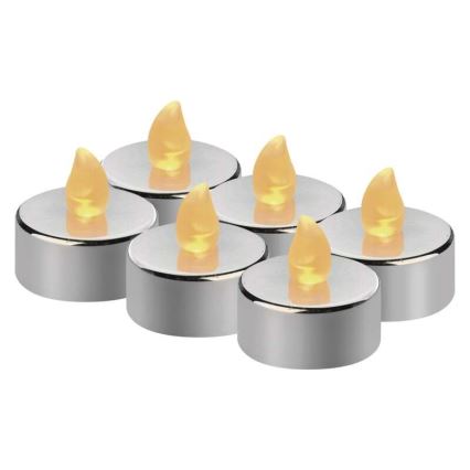 KOMPLEKTS 6x LED Ziemassvētku rotājums 6xLED/6xCR2032 shiny chrome
