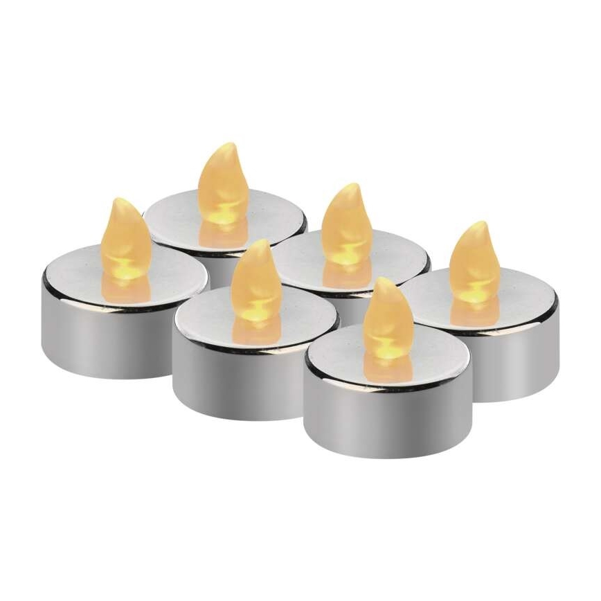 KOMPLEKTS 6x LED Ziemassvētku rotājums 6xLED/6xCR2032 shiny chrome