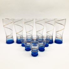 KOMPLEKTS 6x lielāka glāze un 6x mazāka glāze, zila