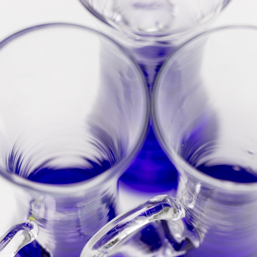 Komplekts  6x liķiera glāze ar rokturi violeta