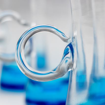 Komplekts  6x liķiera glāze ar rokturi zila