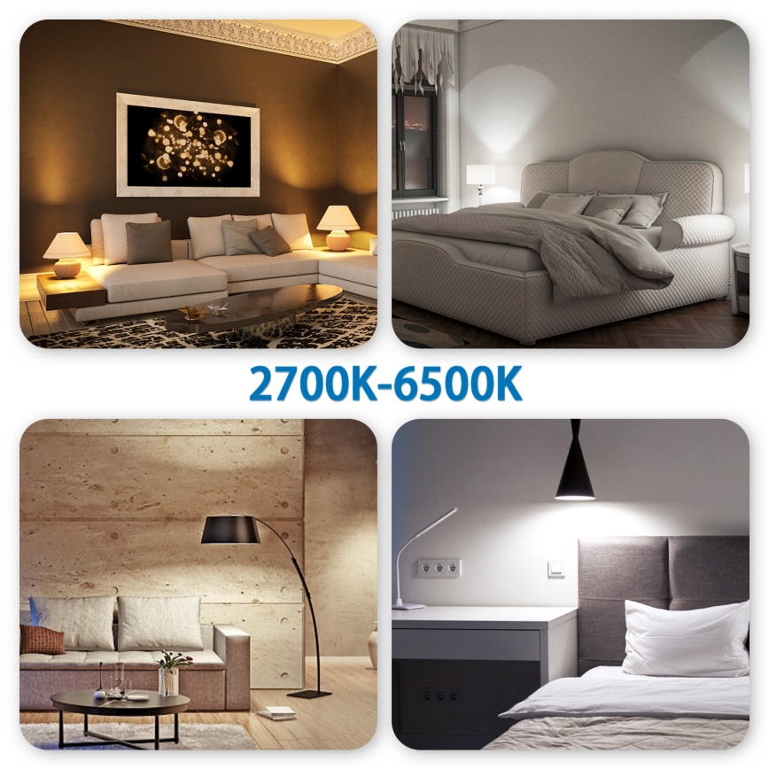 Komplekts 6x LED RGBW dimmējamās spuldzes MESH GU10/6,5W/230V 2700-6500K + tālvadības pults - Aigostar