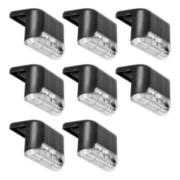 KOMPLEKTS 8x LED Saules enerģijas kāpņu apgaismojums LED/0,06W/1,2V 3000K IP44 600 mAh