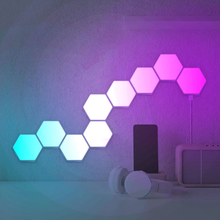 KOMPLEKTS 9x LED RGBW Aptumšojama sienas dekoratīva lampa MAYA LED/1W/230V + tālvadības pults