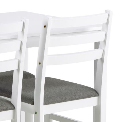 Komplekts: ēdamgalds un 4 krēsli EMILY, balts