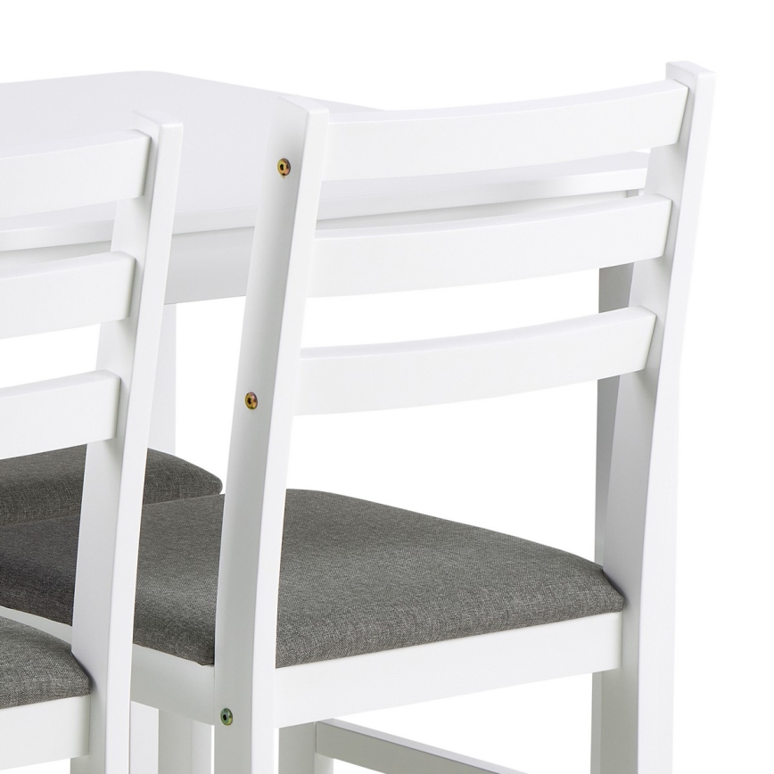 Komplekts: ēdamgalds un 4 krēsli EMILY, balts