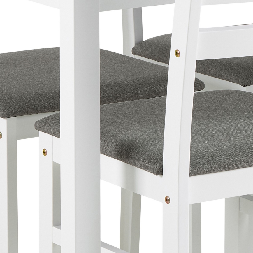 Komplekts: ēdamgalds un 4 krēsli EMILY, balts