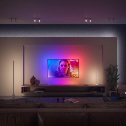 KOMPLEKTS - LED RGBW Aptumšojama josla Philips Hue WHITE AND COLOR AMBIANCE 2m LED/20W/230V + 4x Aptumšojama spuldze Philips A60 E27/6,5W/230V 2000-6500K