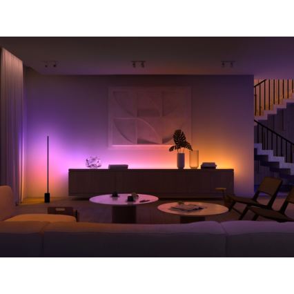 KOMPLEKTS - LED RGBW Aptumšojama josla Philips Hue WHITE AND COLOR AMBIANCE 2m LED/20W/230V + 4x Aptumšojama spuldze Philips A60 E27/6,5W/230V 2000-6500K