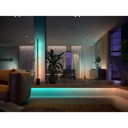 KOMPLEKTS - LED RGBW Aptumšojama josla Philips Hue WHITE AND COLOR AMBIANCE 2m LED/20W/230V + 4x Aptumšojama spuldze Philips A60 E27/6,5W/230V 2000-6500K