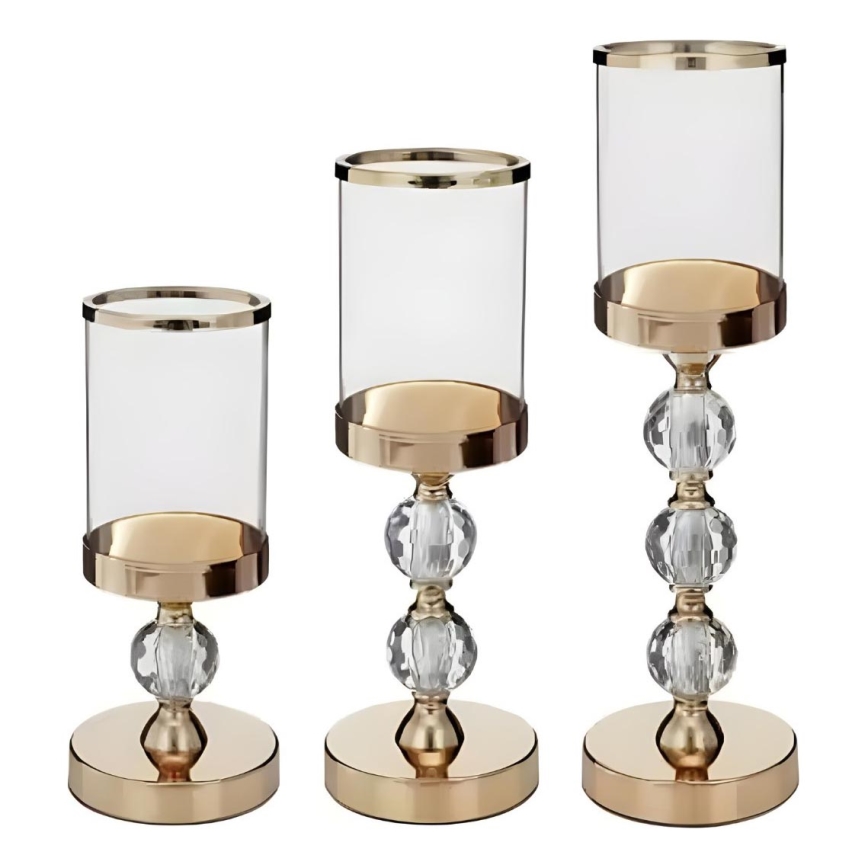 Komplekts — 3 zelta svečturi