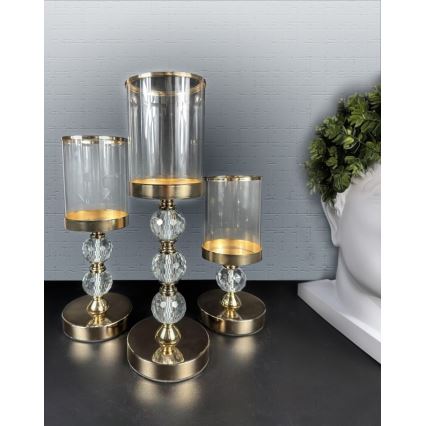 Komplekts — 3 zelta svečturi