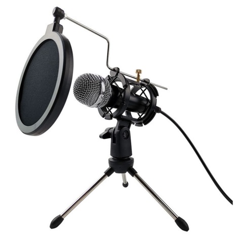 Kondensatora mikrofons ar POP filtrs JACK 3,5 mm