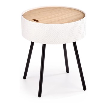 Konferenču galdiņš AURA 45x38 cm balta/melna/bēša