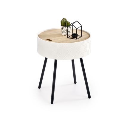 Konferenču galdiņš AURA 45x38 cm balta/melna/bēša