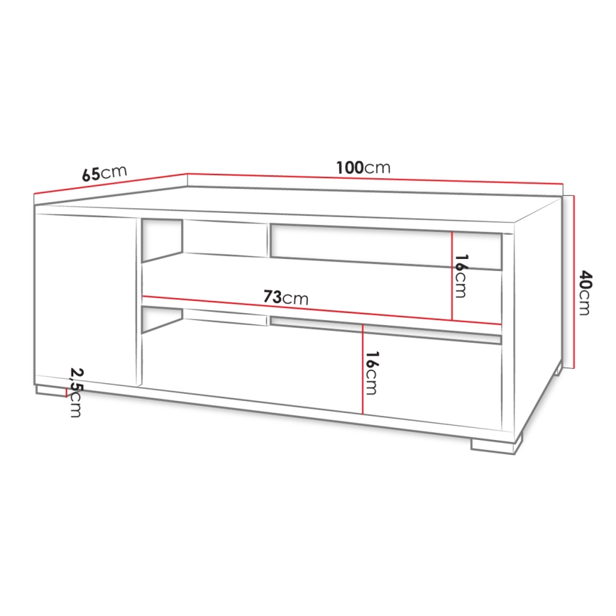 Konferenču galdiņš GIMREN 40x100 cm balts