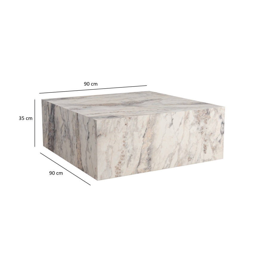 Konferenču galdiņš PRIZMA 90x90 cm marmors