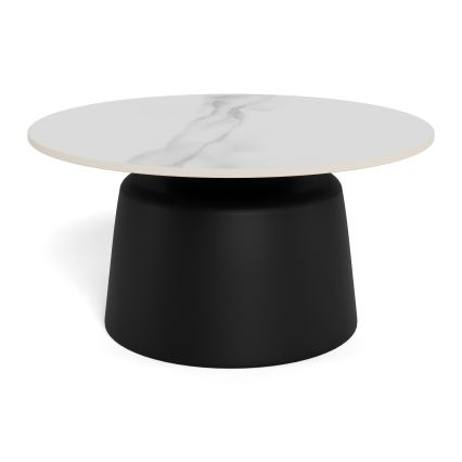 Konferenču galdiņš SANTORINI Ø 70 cm balts/melns/keramika