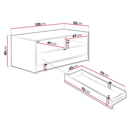 Konferenču galdiņš TIRENO 40x100 cm melns