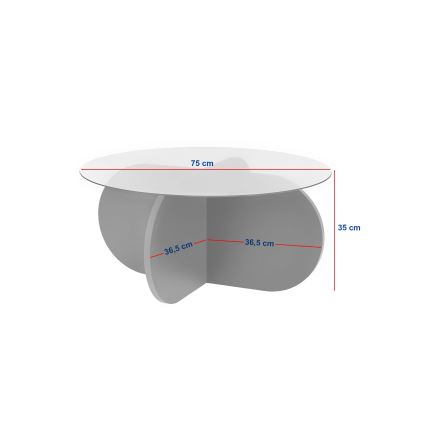 Konferenču galds BUBBLE Ø 75 cm bēšs/caurspīdīgs