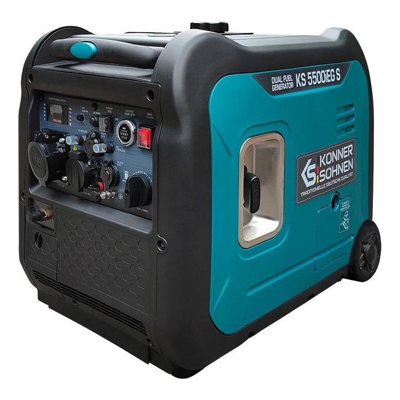 Könner & Söhnen 13046 - Gāzes un degvielas invertora elektriskais ģenerators KS 5500iEG S 5500W