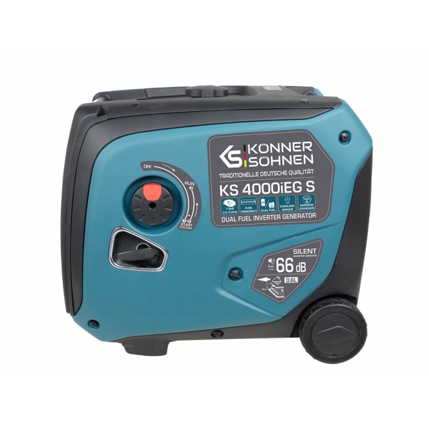 Könner & Söhnen 5106 - Gāzes un degvielas invertora elektriskais ģenerators KS 4000iEG S 4000W
