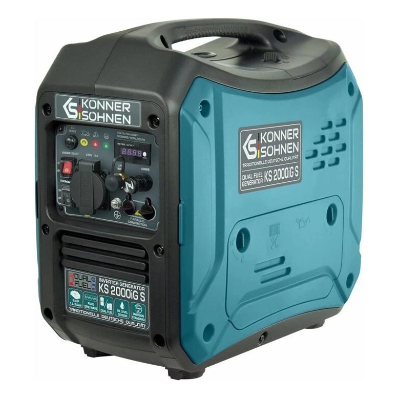 Könner & Söhnen KS7869 - Gāzes un degvielas invertora elektriskais ģenerators KS 2000iG S 2000W