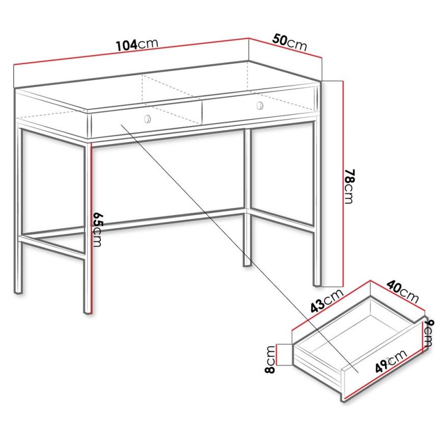 Konsoles galds MONO 78x104 cm bēšs/melns